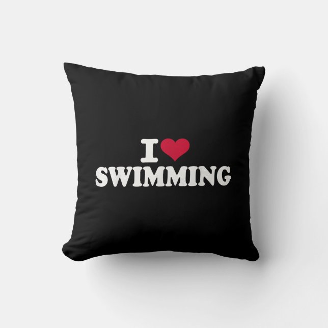 I Liebe schwimmen Kissen (Vorderseite)