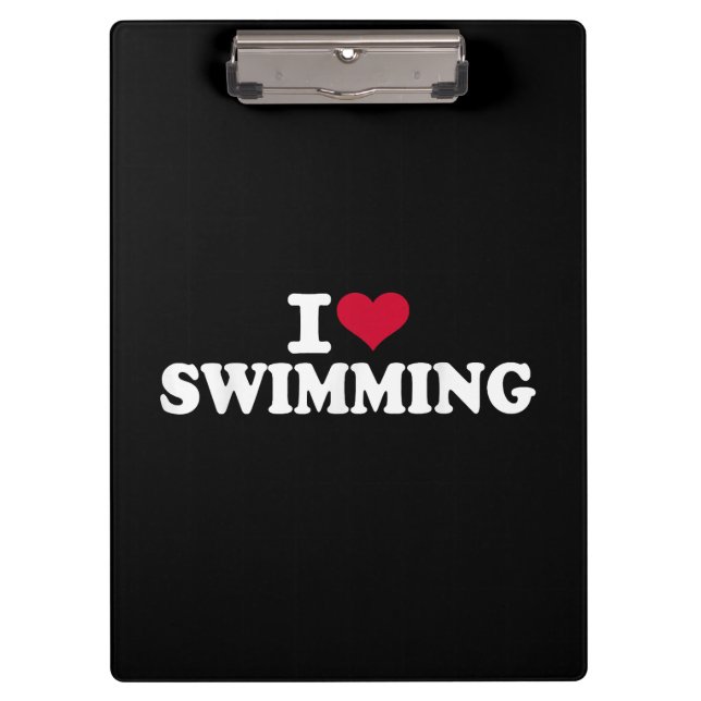 I Liebe schwimmen Klemmbrett (Vorderseite)