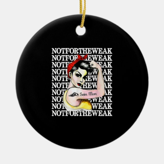 I Liebe Schwimmen - Mama nicht schwach Keramik Ornament (Vorne)