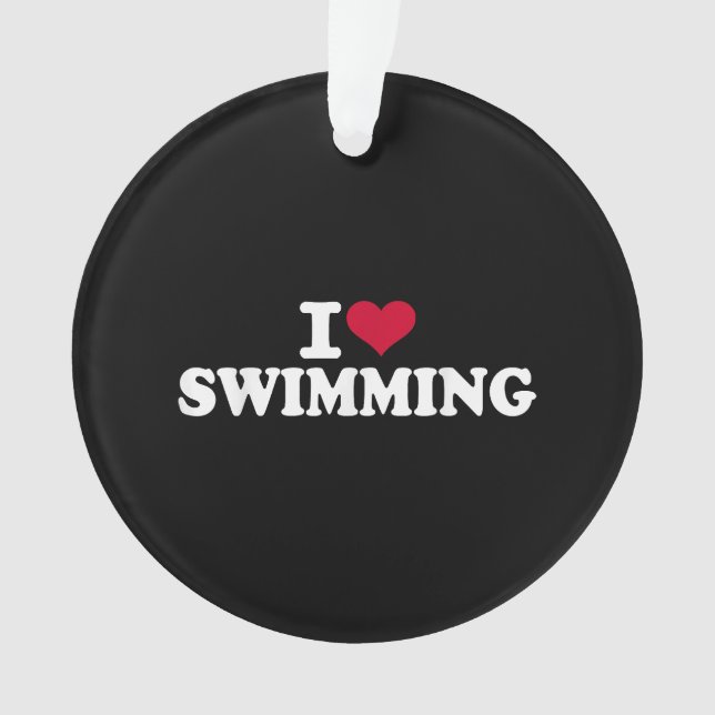 I Liebe schwimmen Ornament (Vorderseite)