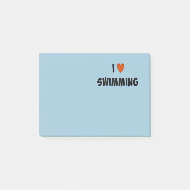 I Liebe Schwimmen Post-it Klebezettel (Vorderseite)