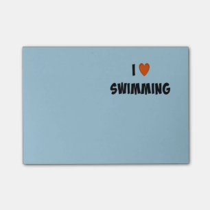 I Liebe Schwimmen Post-it Klebezettel