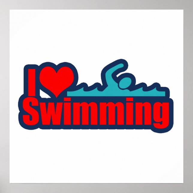 I Liebe Schwimmen Poster (Vorne)