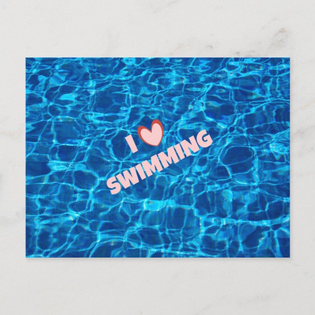 I Liebe Schwimmen Postkarte (Vorderseite)