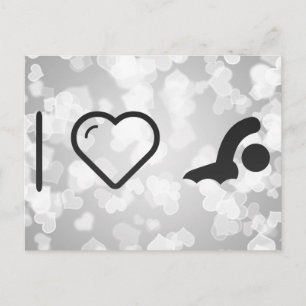 I Liebe Schwimmen Postkarte