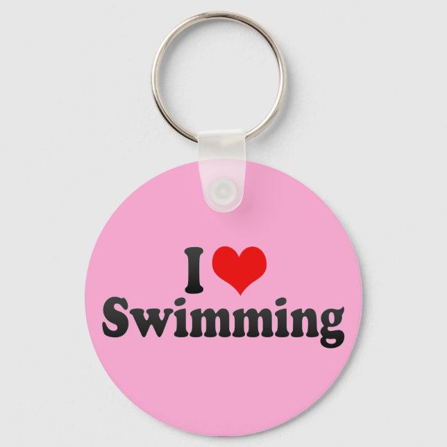 I Liebe Schwimmen Schlüsselanhänger (Vorderseite)