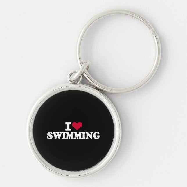 I Liebe schwimmen Schlüsselanhänger (Vorne)