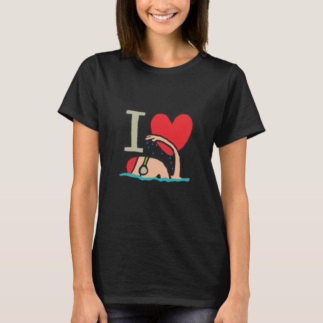 I Liebe Schwimmen T-Shirt (Vorderseite)