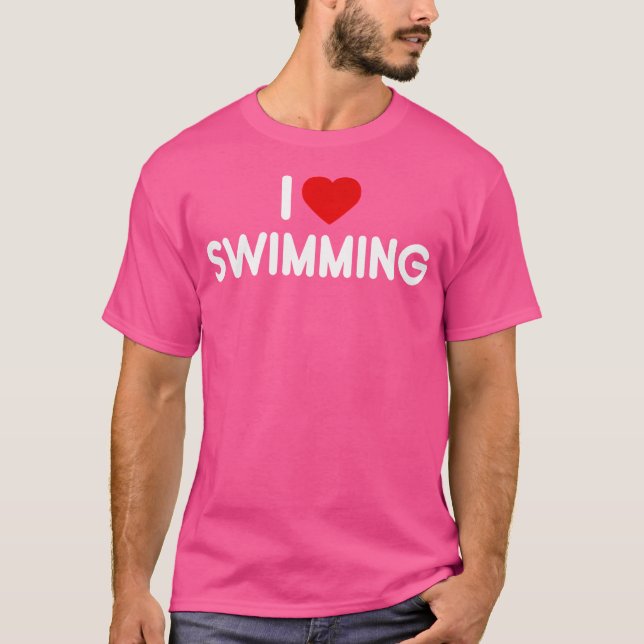 I Liebe Schwimmen T-Shirt (Vorderseite)