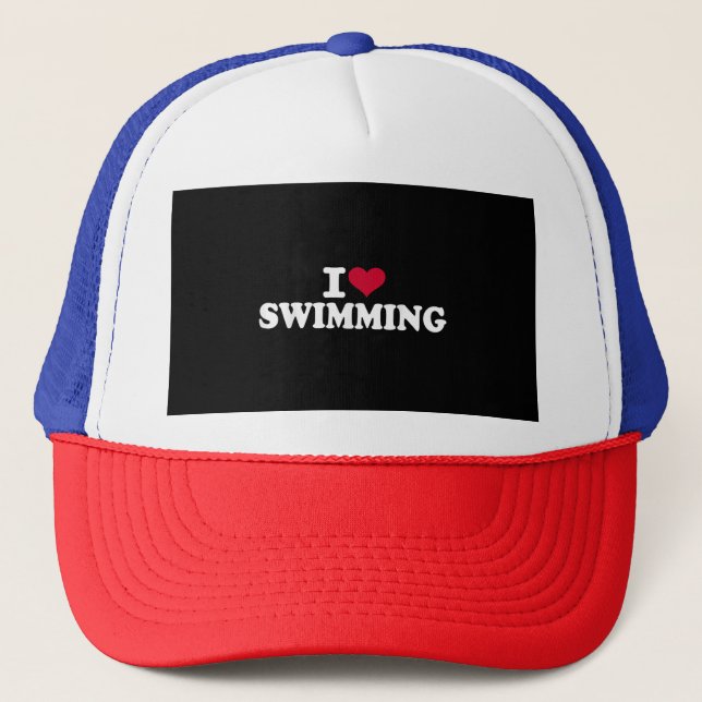 I Liebe schwimmen Truckerkappe (Vorderseite)