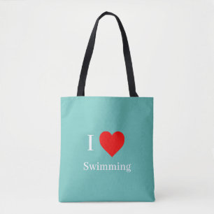 I Liebe Schwimmtypografie & Rotes Herz Minze Grün