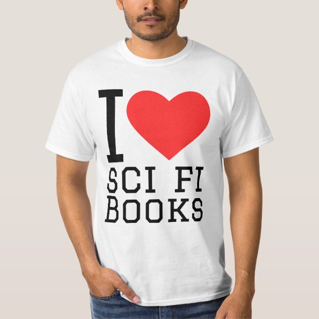 I Liebe Sci-Fi-Bücher T-Shirt (Vorderseite)