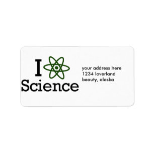 I Liebe Science Adressaufkleber