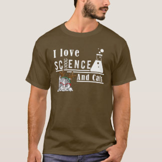I Liebe Science and Cats Niedlich Kitty Cat Feline T-Shirt