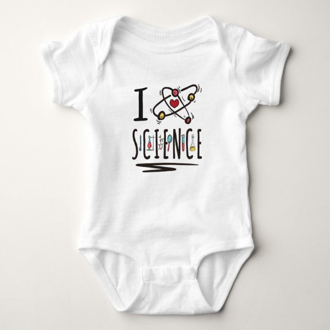 I Liebe Science Baby Strampler (Vorderseite)