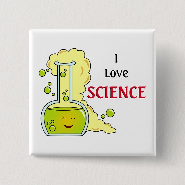 I Liebe Science Chemie Flasche Button (Vorderseite)