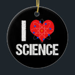 I Liebe Science Cool Atom Model Scientist Keramik Ornament<br><div class="desc">Ich Liebe Wissenschaft Weihnachtsschmuck. Ein Herz mit einem Atom-Modell umhüllt es ist ein großartiges Geschenk für einen Wissenschaftler. Die Wissenschaft ist so cool.</div>