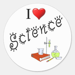 I Liebe Science Heart Labrador Klassenzimmer Runder Aufkleber