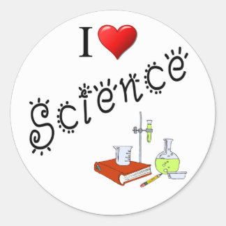 I Liebe Science Heart Labrador Klassenzimmer Runder Aufkleber