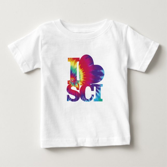 I Liebe Science Kinderkleidung Ruffle Baby T-shirt (Vorderseite)