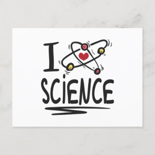I Liebe Science Postkarte