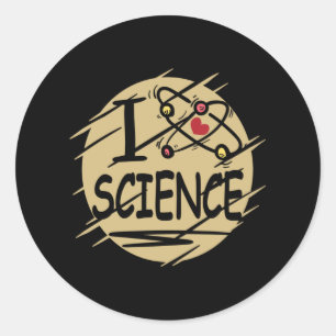 I Liebe Science Runder Aufkleber