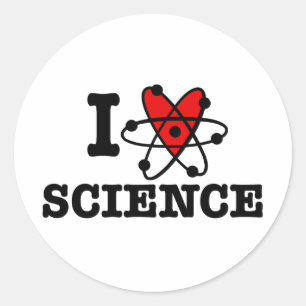 I Liebe Science Runder Aufkleber