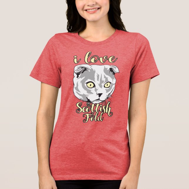 I Liebe Scottish Fold Tri-Blend Shirt (Vorderseite)