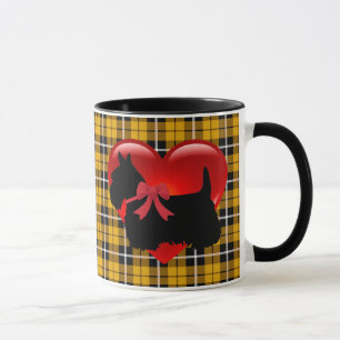I Liebe, Scottish Terrier, Big Red heart gold kari Tasse