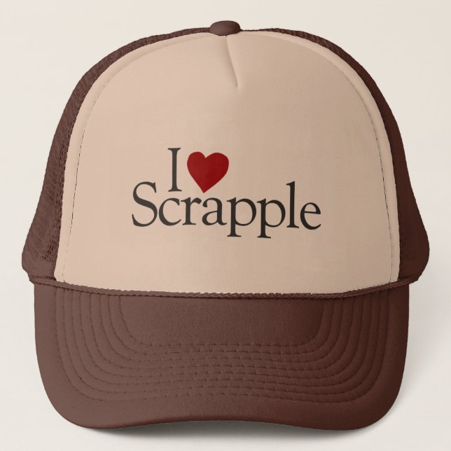 I Liebe Scrapple Truckerkappe (Vorderseite)