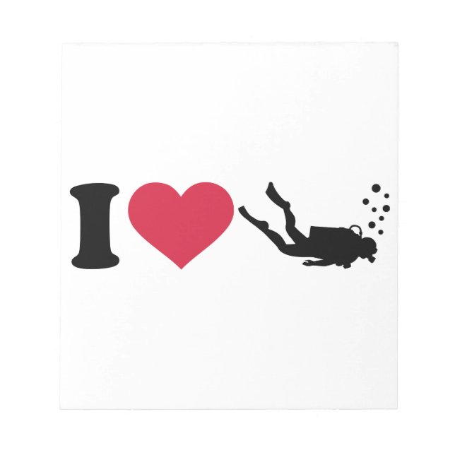 I Liebe Scuba Diving Notizblock (Vorderseite)