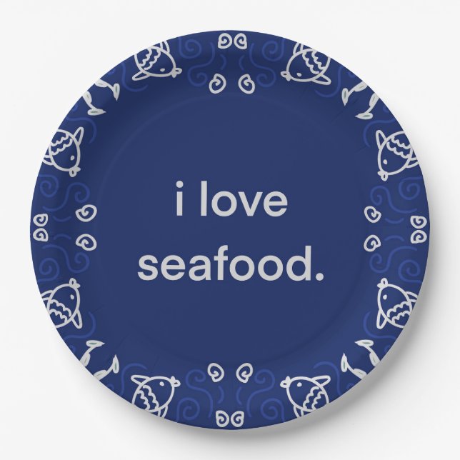 I Liebe Seafood Napkin Pappteller (Vorderseite)