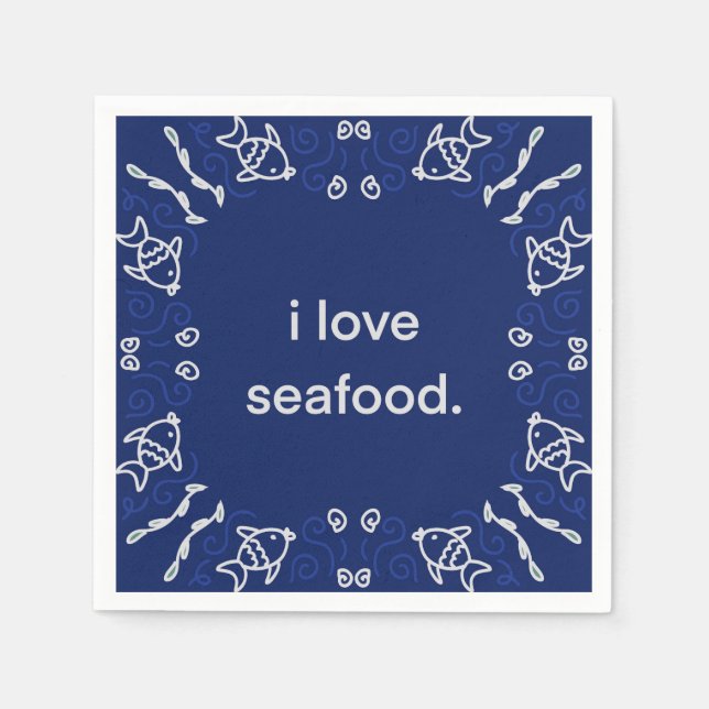 I Liebe Seafood Napkin Serviette (Vorderseite)