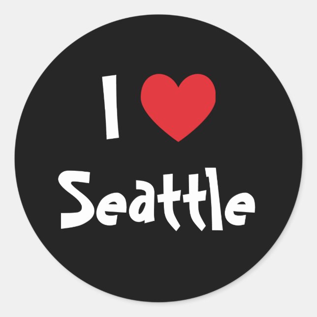 I Liebe Seattle Runder Aufkleber (Vorderseite)