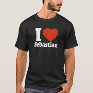 I Liebe Sebastian I Heart Sebastian Rotes Herz Val T-Shirt