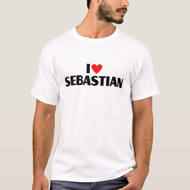 I Liebe Sebastian - ich Herz Sebastian T-Shirt (Vorderseite)