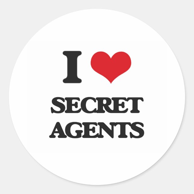 I Liebe Secret Agenten Runder Aufkleber (Vorderseite)