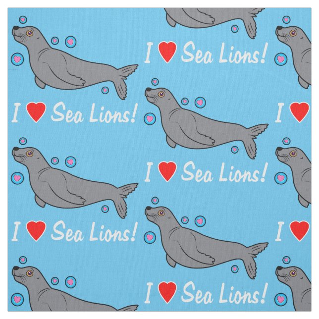 I Liebe-Seelöwen! Stoff (Muster)