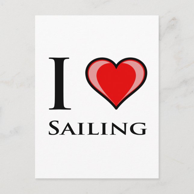 I Liebe Segeln Postkarte (Vorderseite)