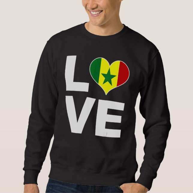 I Liebe Senegal Herzenflagge Senegal Sweatshirt (Vorderseite)