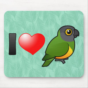 I Liebe-Senegal-Papageien Mousepad