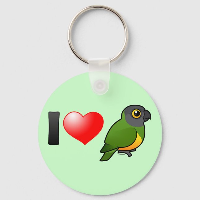 I Liebe Senegal Parrots Schlüsselanhänger (Vorderseite)