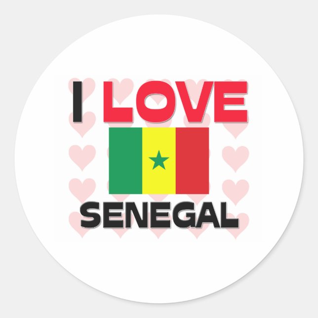 I Liebe Senegal Runder Aufkleber (Vorderseite)