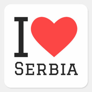 I Liebe-Serbia-Aufkleber Quadratischer Aufkleber