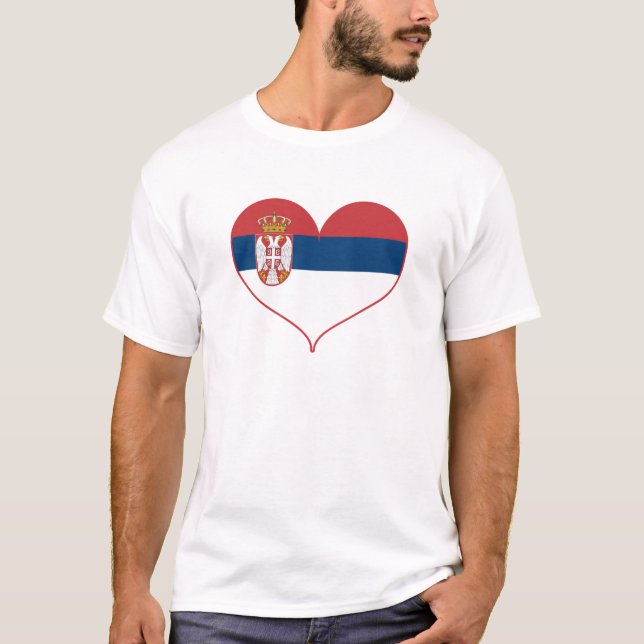 I Liebe Serbien-Flagge T-Shirt (Vorderseite)