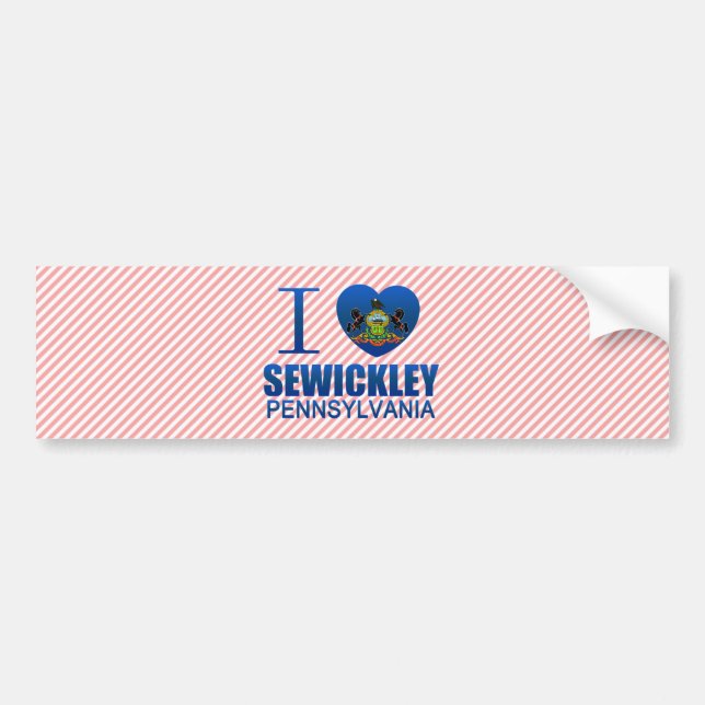 I Liebe Sewickley, PA Autoaufkleber (Vorne)