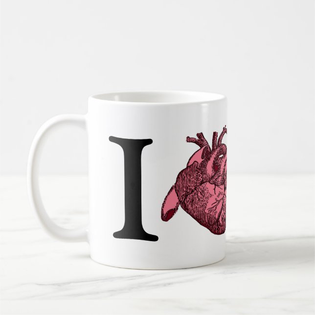 I Liebe SF mit anatomisch korrektem Herz Kaffeetasse (Links)