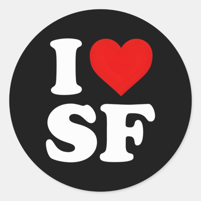 I Liebe Sf San Francisco He Runder Aufkleber (Vorderseite)