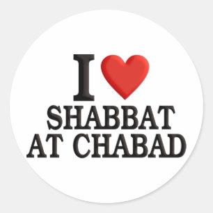 I Liebe Shabbat bei Chabad Runder Aufkleber