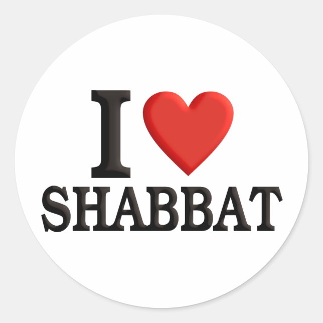 I Liebe Shabbat Runder Aufkleber (Vorderseite)